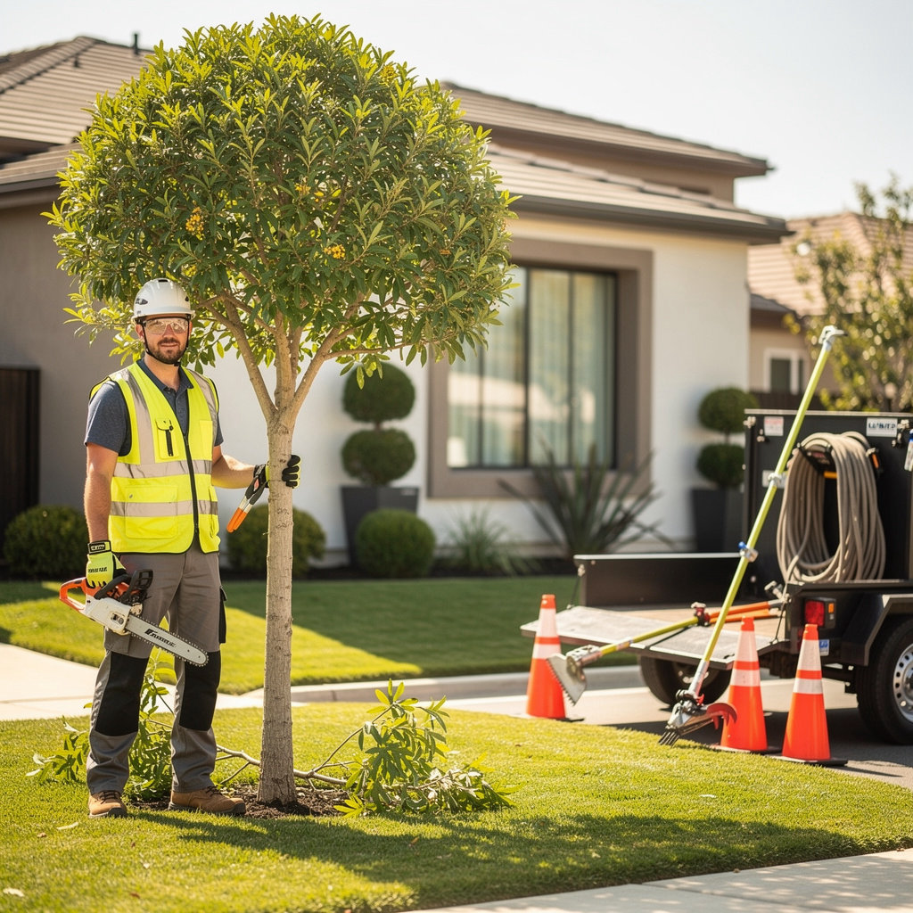 Jorge Salinas Tree Service professional arborist pruning a healthy tree in Ventura, CA